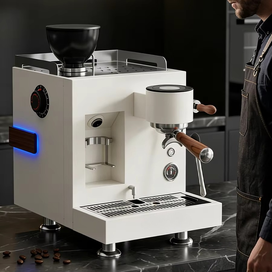 Coffee Grinder Burr Flat - Macchina da Caffè Semi-Automatica Integrata con