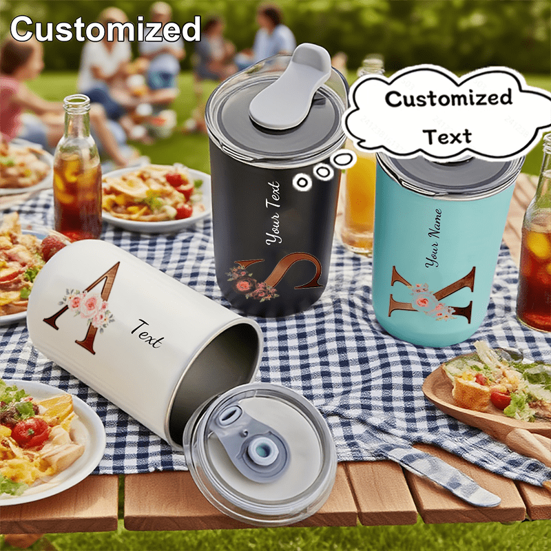 Coffee Equipment For Camping - Tumbler Personalizzato con Monogramma Floreale, Tazza