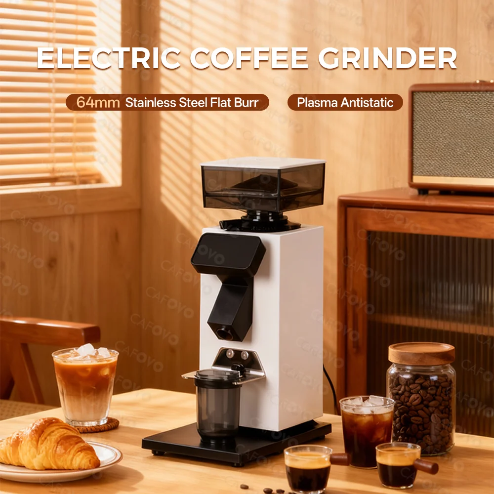Coffee Grinder Burr Flat - Macinacaffè CAFOVO G964F con dosaggio temporizzato,